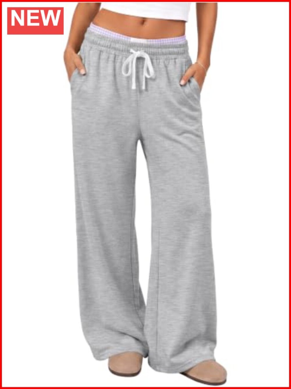 AUTOMET Womens Wide Leg Lounge Sweatpants Baggy Pajama Pants with Pockets